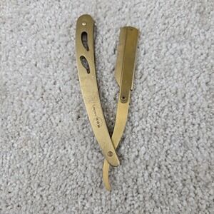 Unbranded Straight Razor Gold Brass Folding Manual Barber Shaving Tool